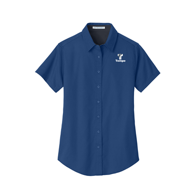 Ladies Short Sleeve Button Up Shirt